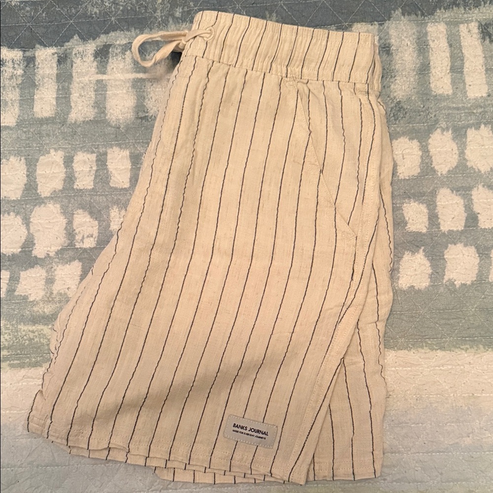 Men's BANKS JOURNAL Striped Linen Shorts